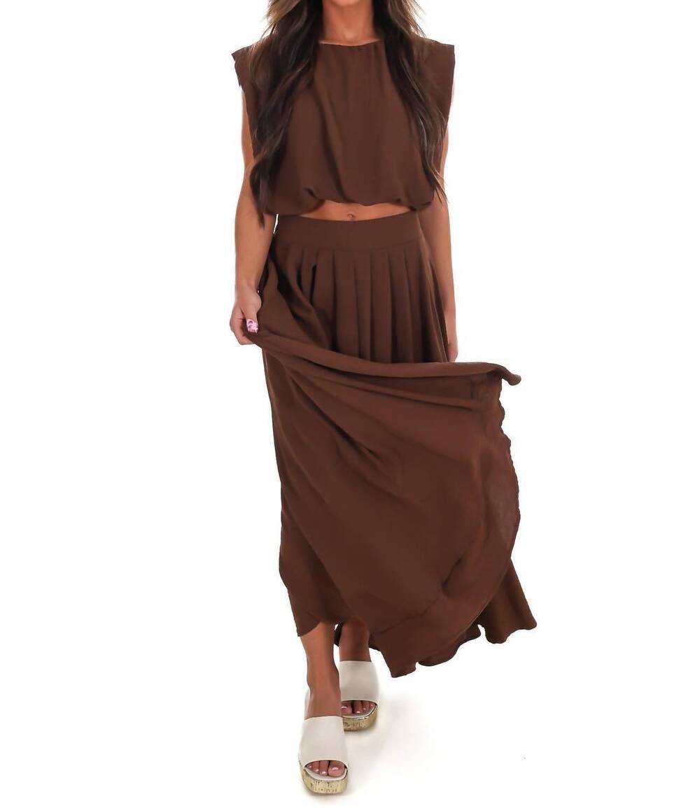NEW BLU PEPPER worth keeping two piece skirt set in brown